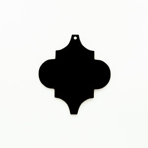 Black Arabesque Christmas Ornament with Hole | 2mm Acrylic Starlet Blanks Melbourne Australia