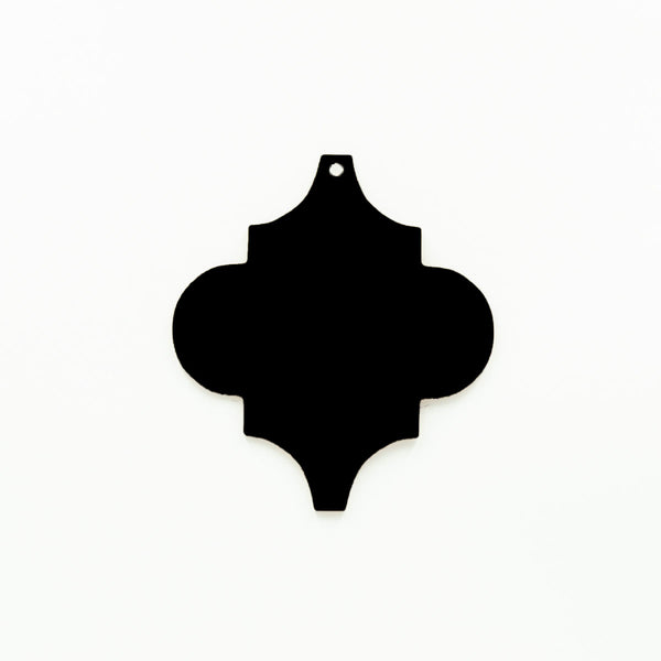 Black Arabesque Christmas Ornament with Hole | 2mm Acrylic Starlet Blanks Melbourne Australia