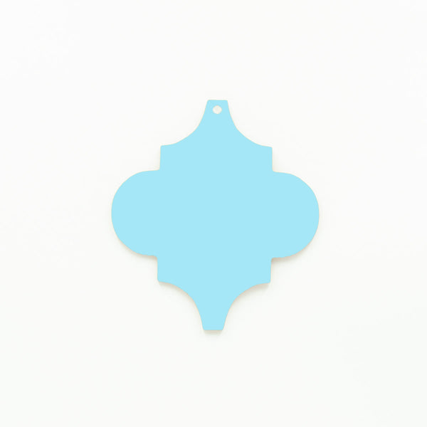 Candy Blue Arabesque Christmas Ornament with Hole | 3mm Acrylic Starlet Blanks Melbourne Australia