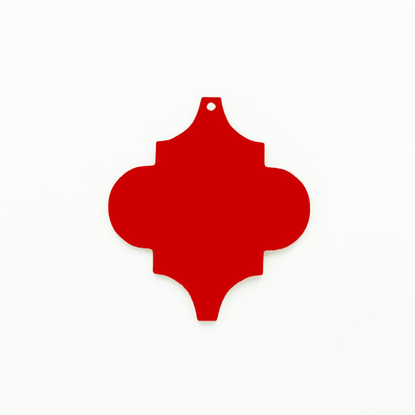 Red Arabesque Christmas Ornament with Hole | 3mm Acrylic Starlet Blanks Melbourne Australia