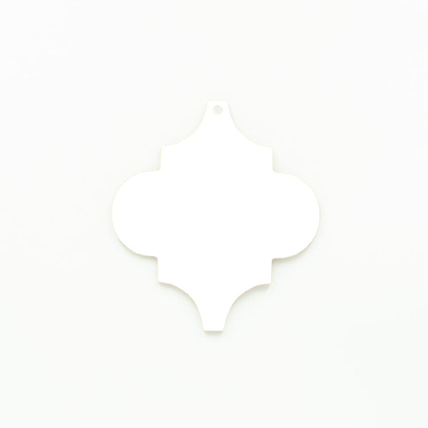 White Arabesque Christmas Ornament with Hole | 2mm Acrylic Starlet Blanks Melbourne Australia