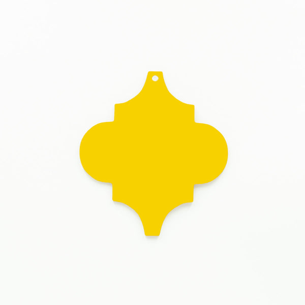 Yellow Arabesque Christmas Ornament with Hole | 3mm Acrylic Starlet Blanks Melbourne Australia