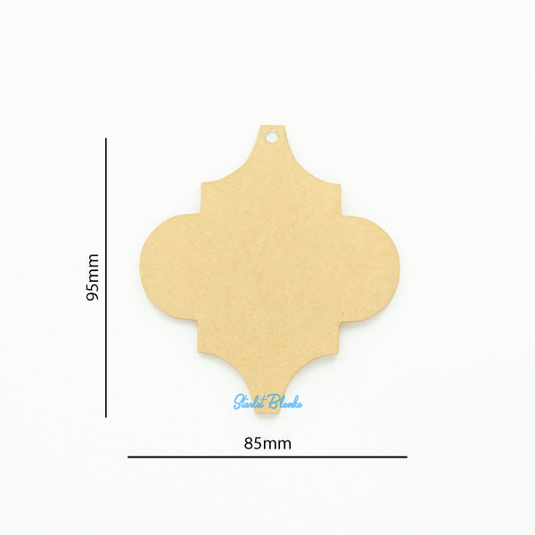 Arabesque Christmas Ornament with Hole | 2mm Acrylic Starlet Blanks Melbourne Australia