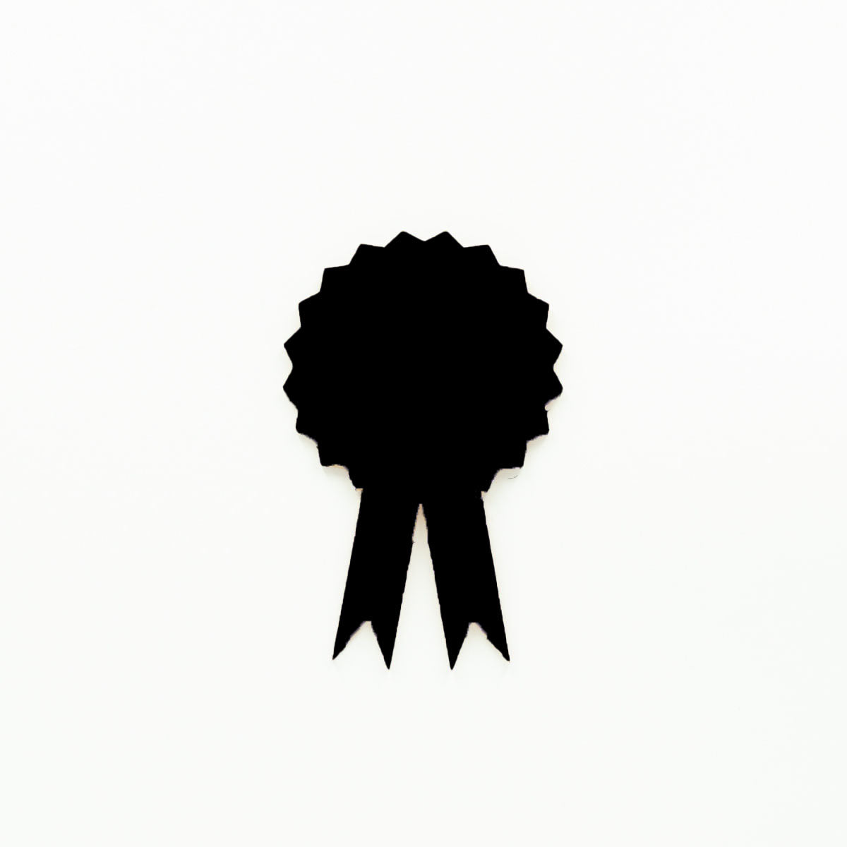 Award Ribbon Shape 100mm Diameter Black | 2mm Acrylic