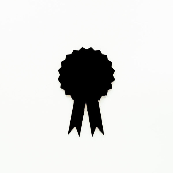 Award Ribbon Shape 100mm Diameter Black | 2mm Acrylic