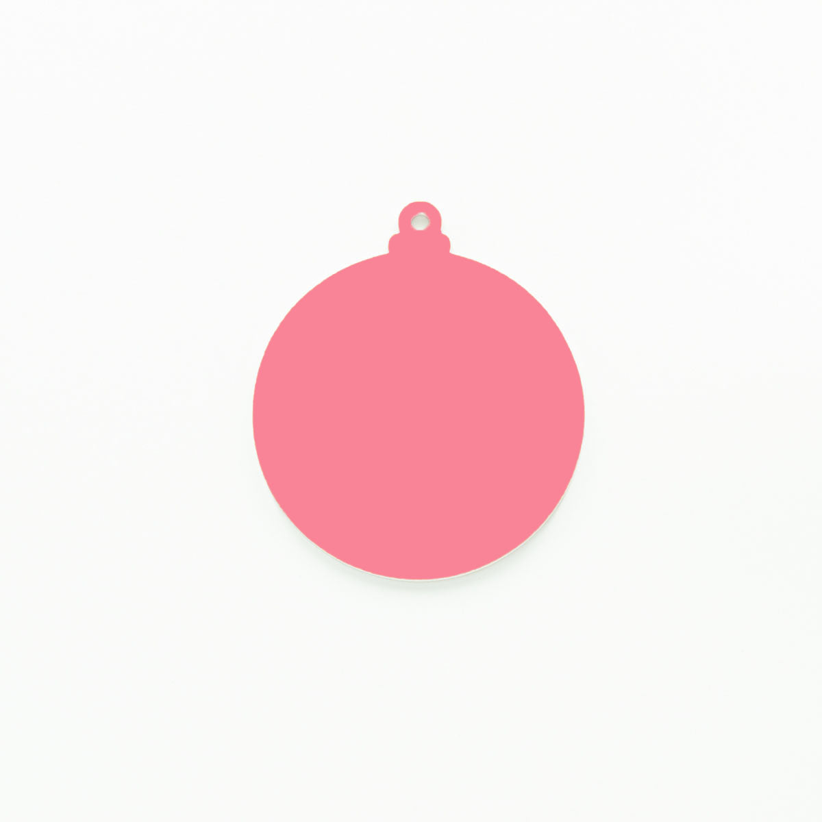 Round Christmas Bauble with Hole Baby Pink | 3mm Acrylic Craft Blanks Melbourne