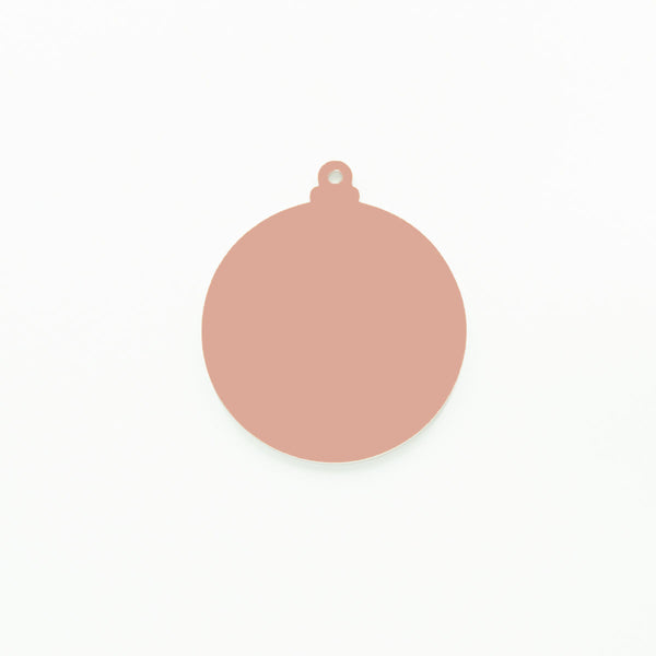 Round Christmas Bauble with Hole Peach | 3mm Acrylic Craft Blanks Melbourne