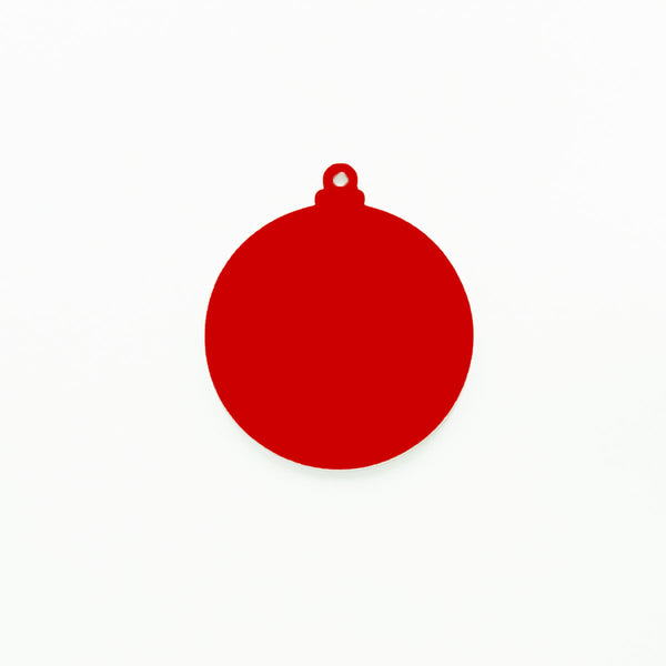 Round Christmas Bauble with Hole Red | 3mm Acrylic Craft Blanks Melbourne