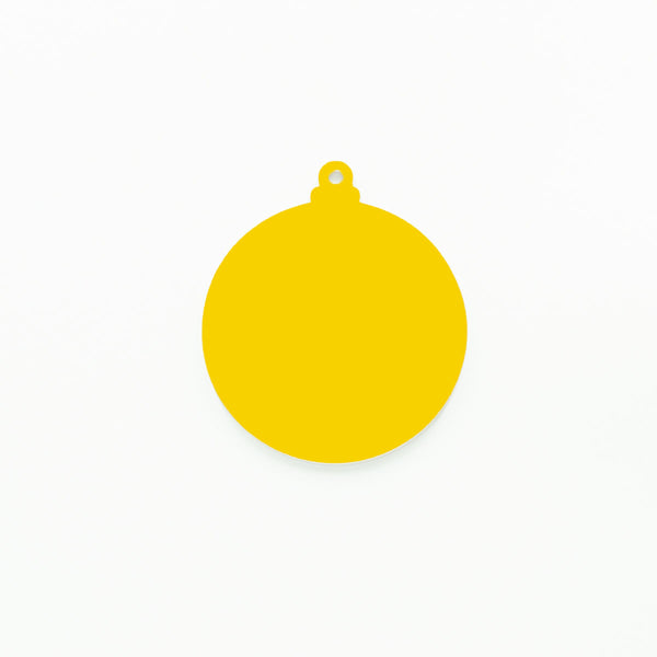 Round Christmas Bauble with Hole Yellow | 3mm Acrylic Craft Blanks Melbourne