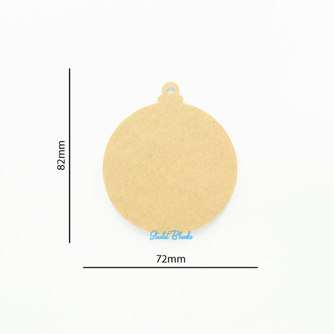 Round Christmas Bauble Ornament with Hole | 2mm Acrylic Laser Cut Blank