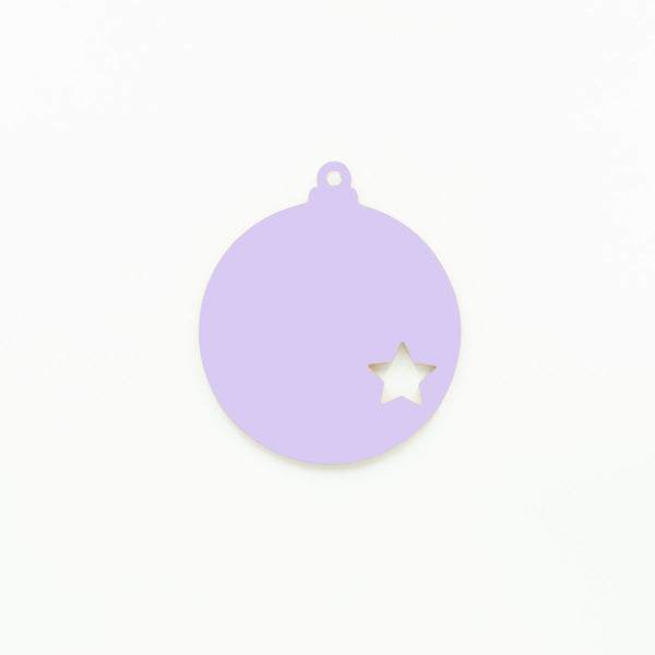 Round Christmas Bauble with Star Cutout & Hole Violet | 3mm Acrylic DIY Blanks Melbourne