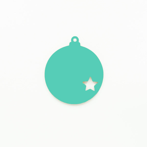 Round Christmas Bauble with Star Cutout & Hole Mint | 3mm Acrylic DIY Blanks Melbourne