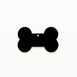 Dog Bone Christmas Ornament with Hole Black | 2mm Acrylic DIY Blanks Melbourne