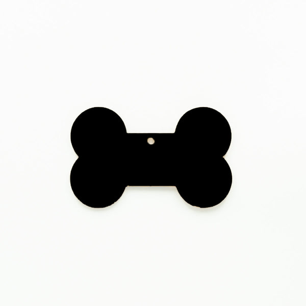 Dog Bone Christmas Ornament with Hole Black | 3mm Acrylic Craft Blanks Melbourne