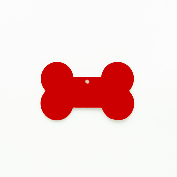 Dog Bone Christmas Ornament with Hole Red | 3mm Acrylic DIY Blanks Melbourne