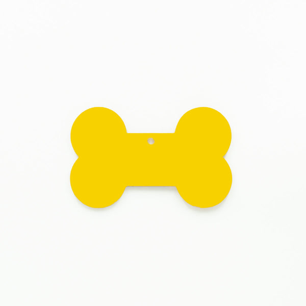 Dog Bone Christmas Ornament with Hole Yellow | 3mm Acrylic DIY Blanks Melbourne