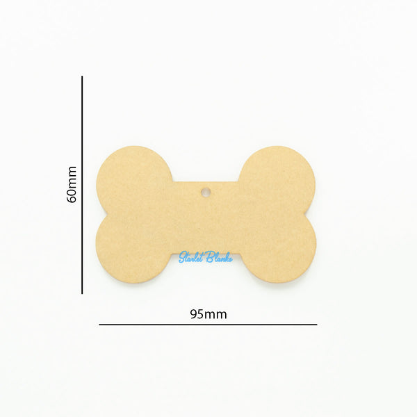 Dog Bone Christmas Ornament with Hole | 2mm Acrylic Craft Blank