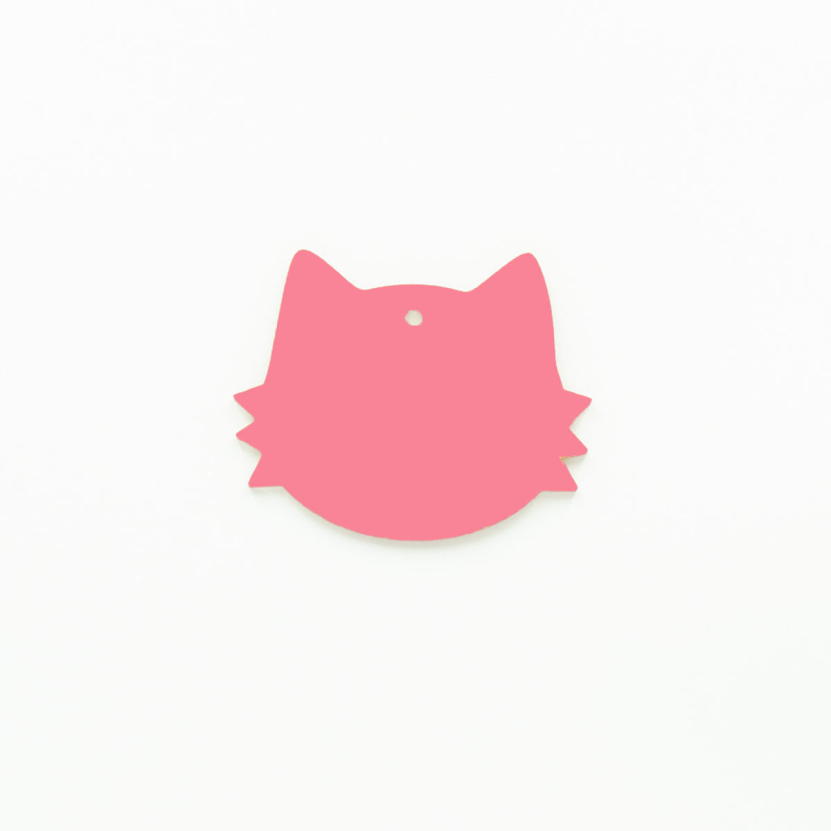 Cat Face Christmas Ornament with Hole Baby Pink | 3mm Acrylic DIY Blank Melbourne