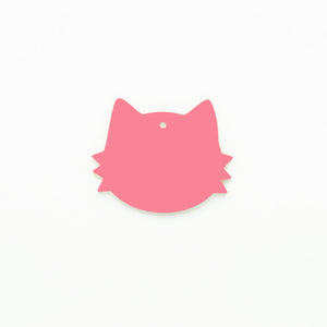 Cat Face Christmas Ornament with Hole Baby Pink | 3mm Acrylic DIY Blank Melbourne