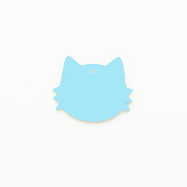 Cat Face Christmas Ornament with Hole Candy Blue | 3mm Acrylic DIY Blank Melbourne