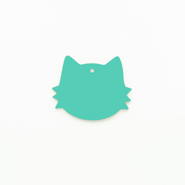 Cat Face Christmas Ornament with Hole Mint | 3mm Acrylic DIY Blank Melbourne