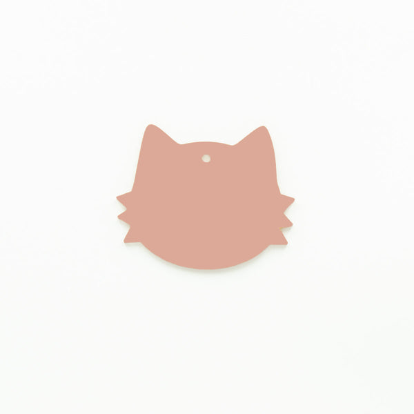 Cat Face Christmas Ornament with Hole Peach | 3mm Acrylic DIY Blank Melbourne