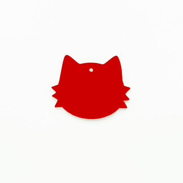 Cat Face Christmas Ornament with Hole Red | 3mm Acrylic DIY Blank Melbourne