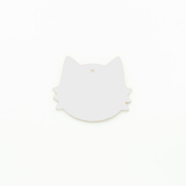 Cat Face Christmas Ornament with Hole White | 3mm Acrylic DIY Blank Melbourne