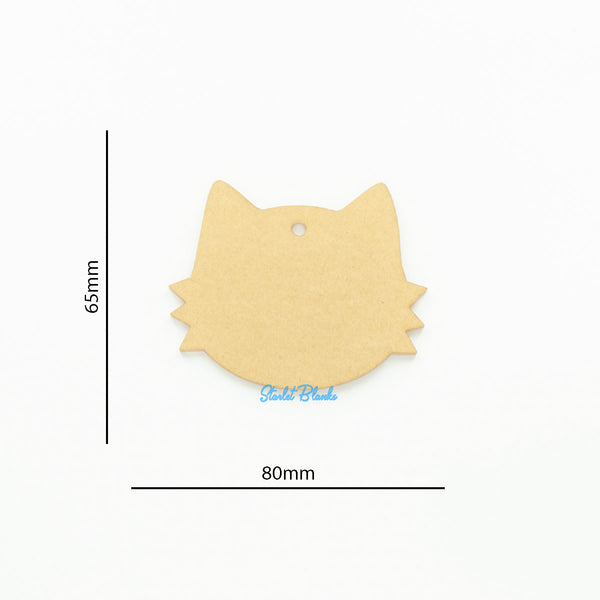 Cat Face Christmas Ornament with Hole | 3mm Acrylic Starlet Blanks Melbourne Australia