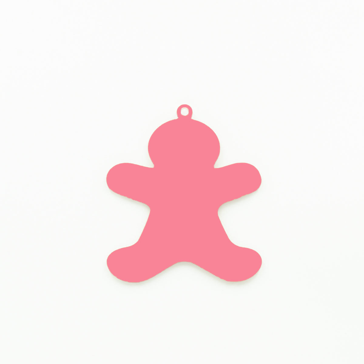 Gingerbread Man Ornament with Hole Baby Pink | 3mm Acrylic DIY Blanks Melbourne