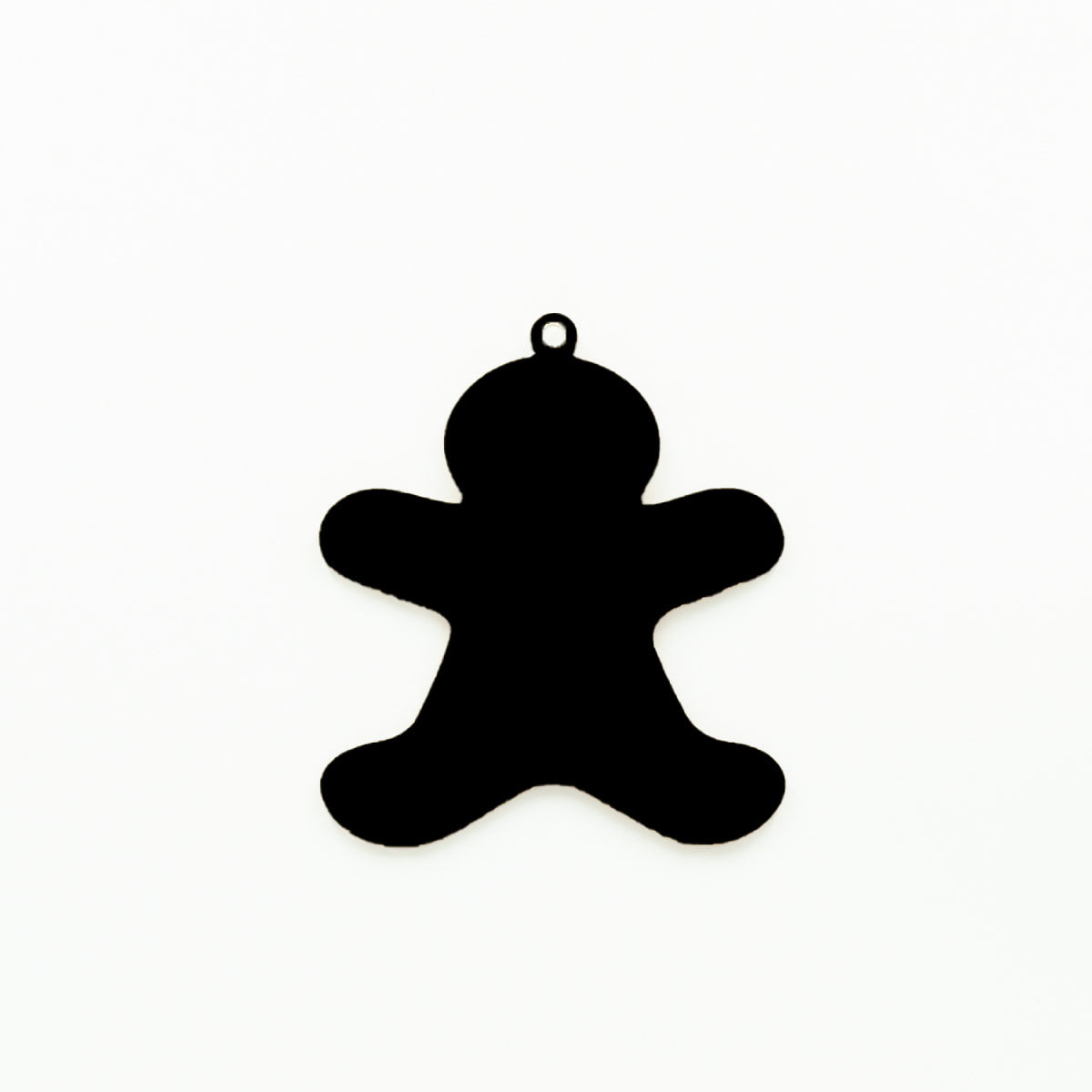 Gingerbread Man Ornament with Hole Black | 2mm Acrylic DIY Blanks Melbourne