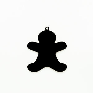 Gingerbread Man Ornament with Hole Black | 2mm Acrylic DIY Blanks Melbourne