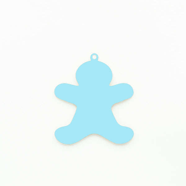 Gingerbread Man Ornament with Hole Candy Blue | 3mm Acrylic DIY Blanks Melbourne