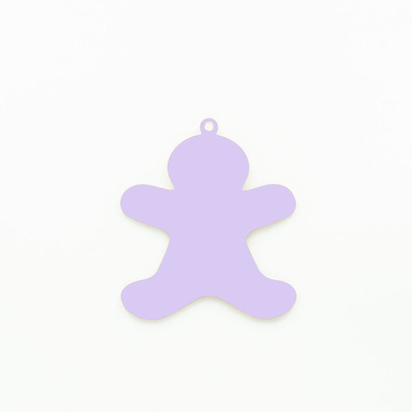 Gingerbread Man Ornament with Hole Violet | 3mm Acrylic DIY Blanks Melbourne