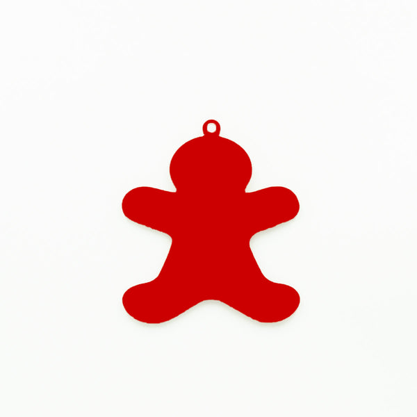 Gingerbread Man Ornament with Hole Red | 3mm Acrylic DIY Blanks Melbourne