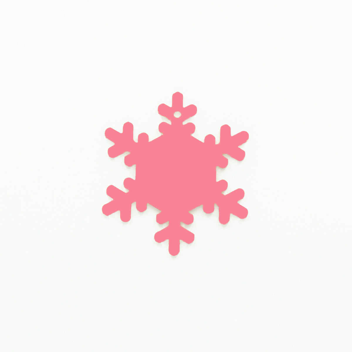 Snowflake Christmas Ornament with Hole Baby Pink | 3mm Acrylic Craft Blanks Melbourne