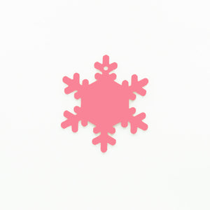 Snowflake Christmas Ornament with Hole Baby Pink | 3mm Acrylic Craft Blanks Melbourne