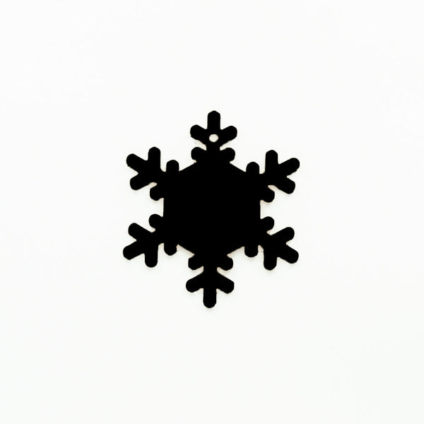 Snowflake Christmas Ornament with Hole Black | 3mm Acrylic Craft Blanks Melbourne