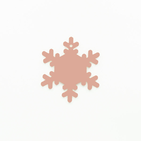 Snowflake Christmas Ornament with Hole Peach | 3mm Acrylic Craft Blanks Melbourne