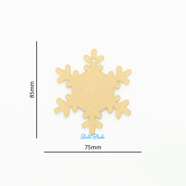 Snowflake Christmas Ornament with Hole | 2mm Acrylic DIY Ornament