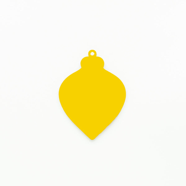 Teardrop Christmas Ornament with Hole Yellow | 3mm Acrylic DIY Blanks Melbourne