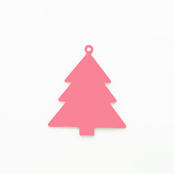 Christmas Tree Ornament with Hole Pink | 3mm Acrylic DIY Ornaments