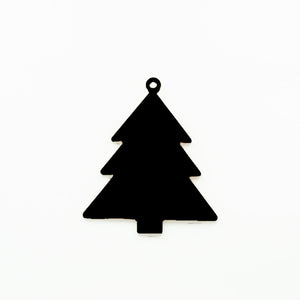 Christmas Tree Ornament with Hole Black | 3mm Acrylic DIY Ornaments