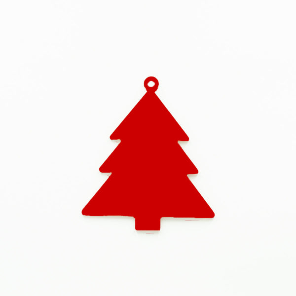 Christmas Tree Ornament with Hole Red | 3mm Acrylic DIY Ornaments