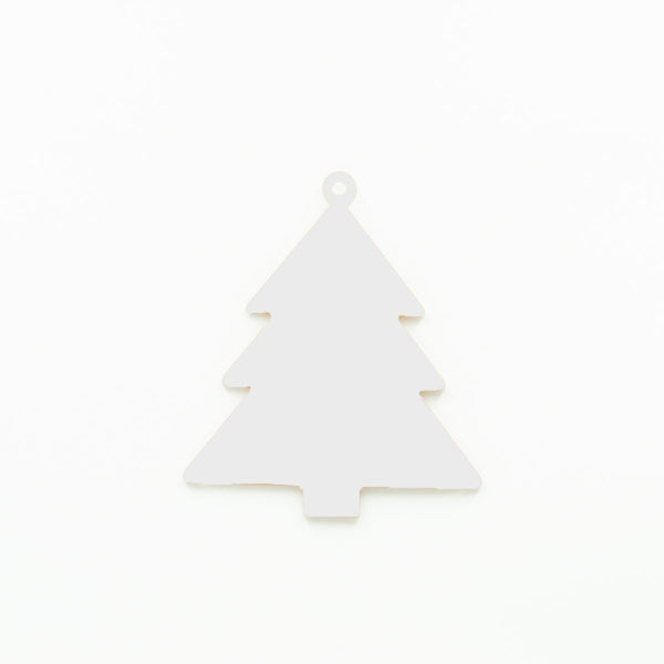 Christmas Tree Ornament with Hole White | 3mm Acrylic DIY Ornaments