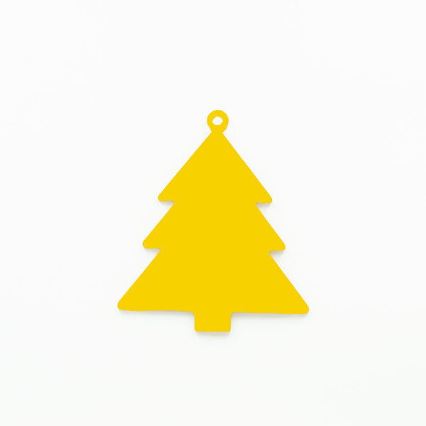 Christmas Tree Ornament with Hole Yellow | 3mm Acrylic DIY Ornaments