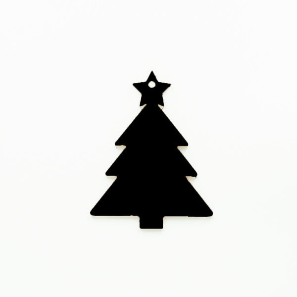 Christmas Tree Ornament with Star and Hole | 3mm Acrylic Laser Cut Blank