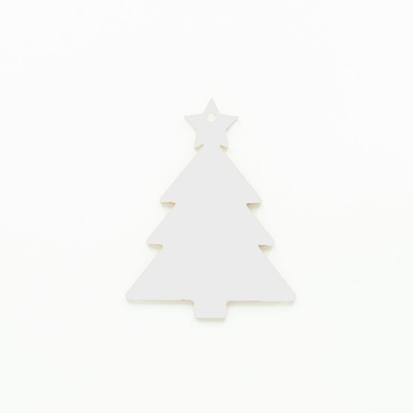 Christmas Tree Ornament with Star and Hole | 3mm Acrylic Laser Cut Blank